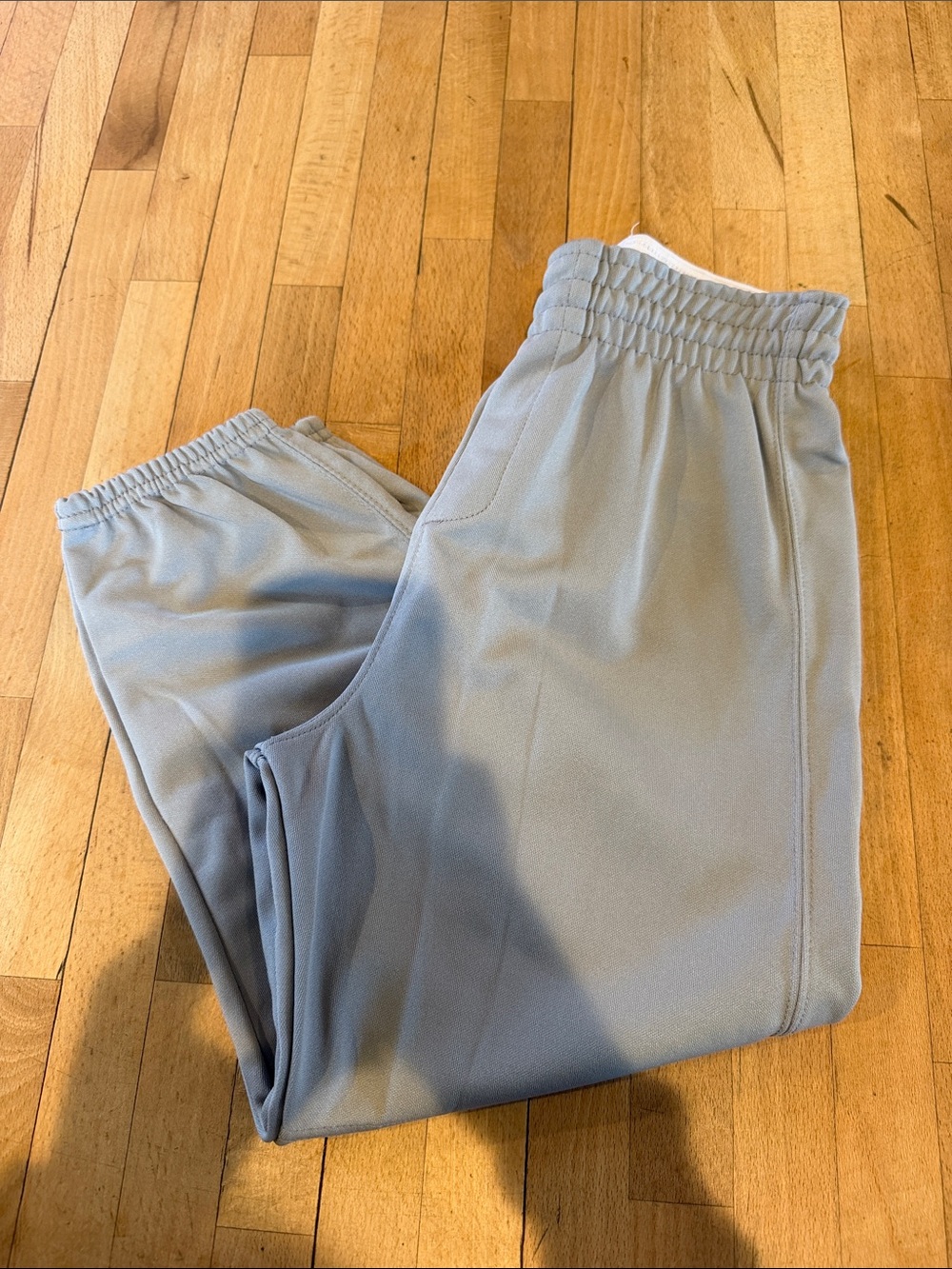 Light Gray Kids Baseball Pants with Elastic Waist 10/12